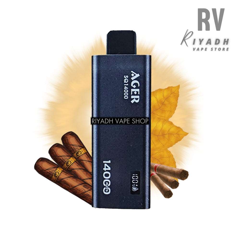 AGER SQ 14000 Puff Disposable Vape - Tobacco - Riyadh Vape Shop 