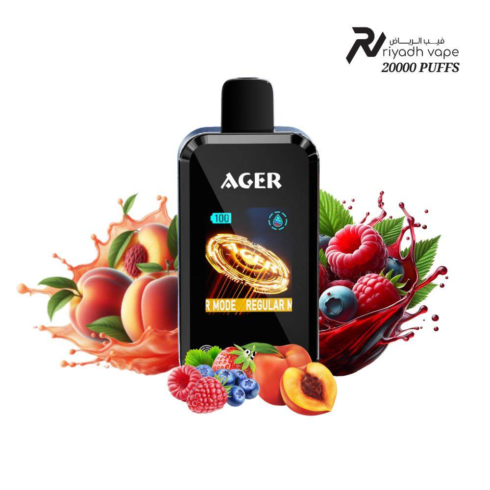 AGER SQ 20000 Puffs Disposable Vape - Peach Berry - Riyadh Vape Shop