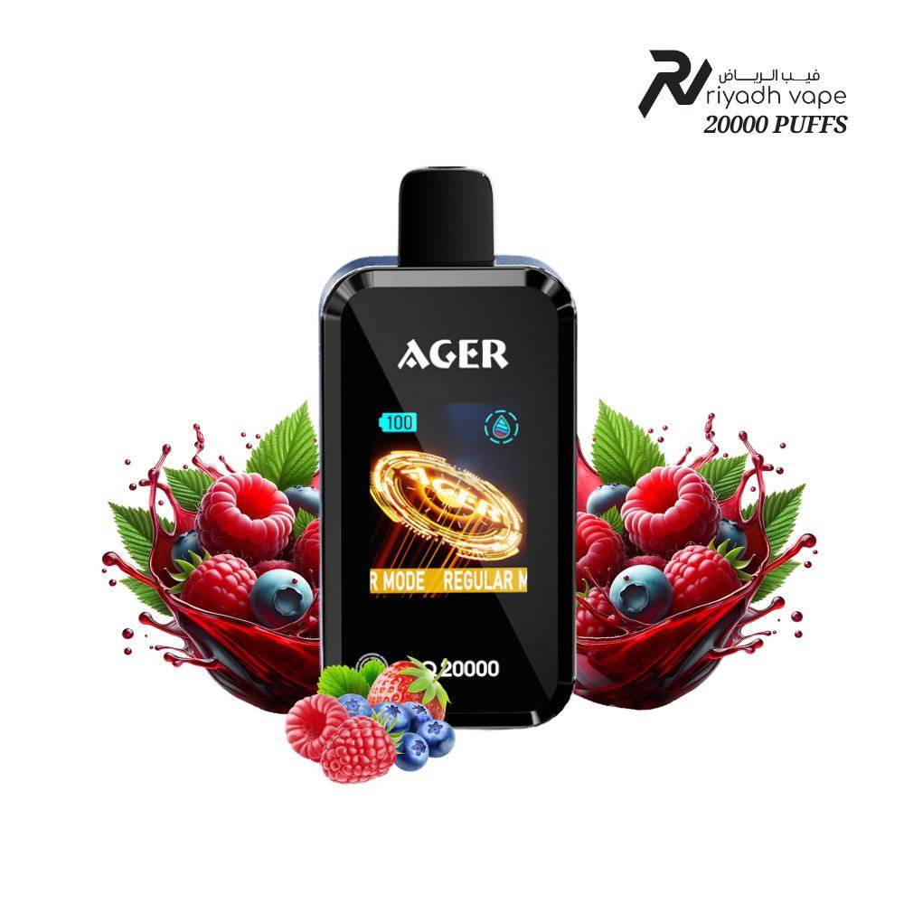 AGER SQ 20000 Puffs Disposable Vape - Berry Raspberry - Riyadh Vape Shop