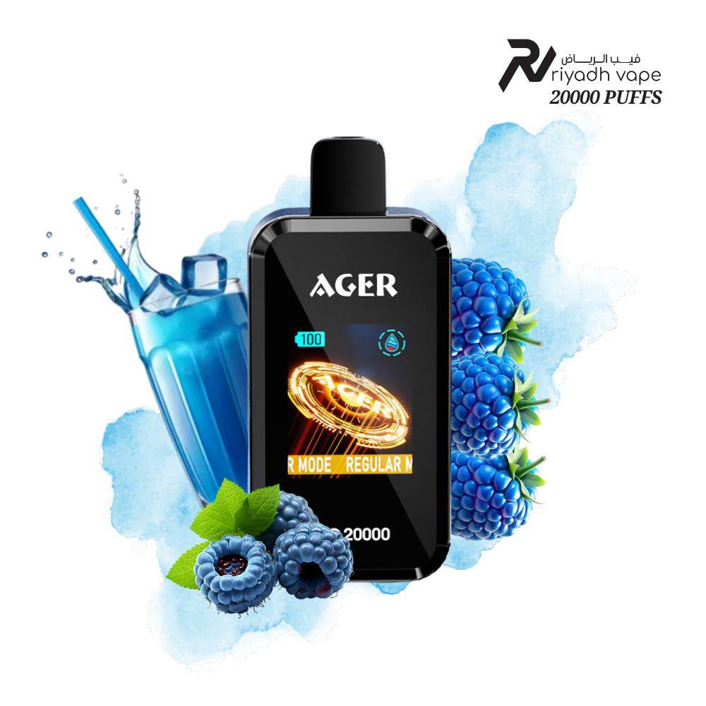 AGER SQ 20000 Puffs Disposable Vape - Blue Razz - Riyadh Vape Shop