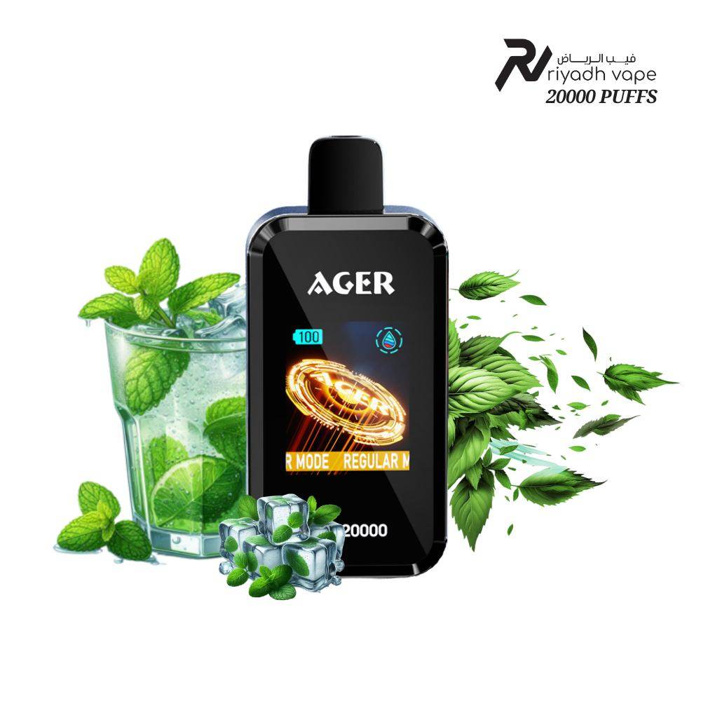 AGER SQ 20000 Puffs Disposable Vape - Mint Ice - Riyadh Vape Shop