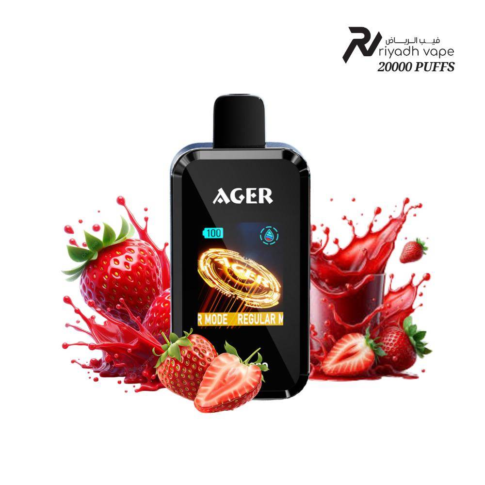 AGER SQ 20000 Puffs Disposable Vape - Strawberry Max - Riyadh Vape Shop