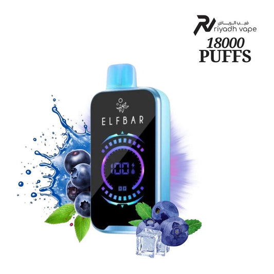 ElfBar FS18000 Puffs Disposable Vape - Blueberry Ice - Riyadh Vape Shop 