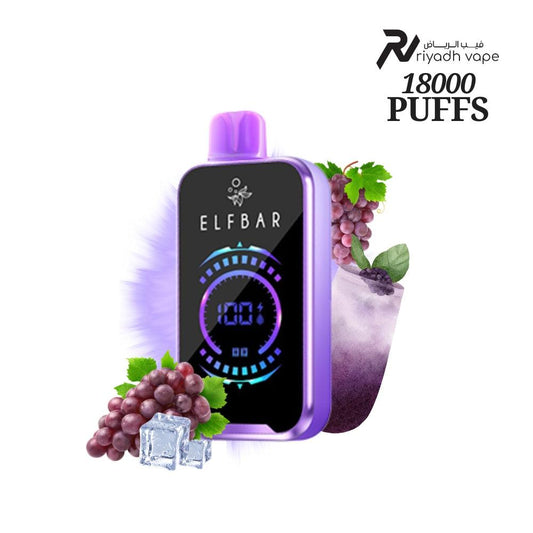 ElfBar FS18000 Puffs Disposable Vape - Grape Ice - Riyadh Vape Shop 