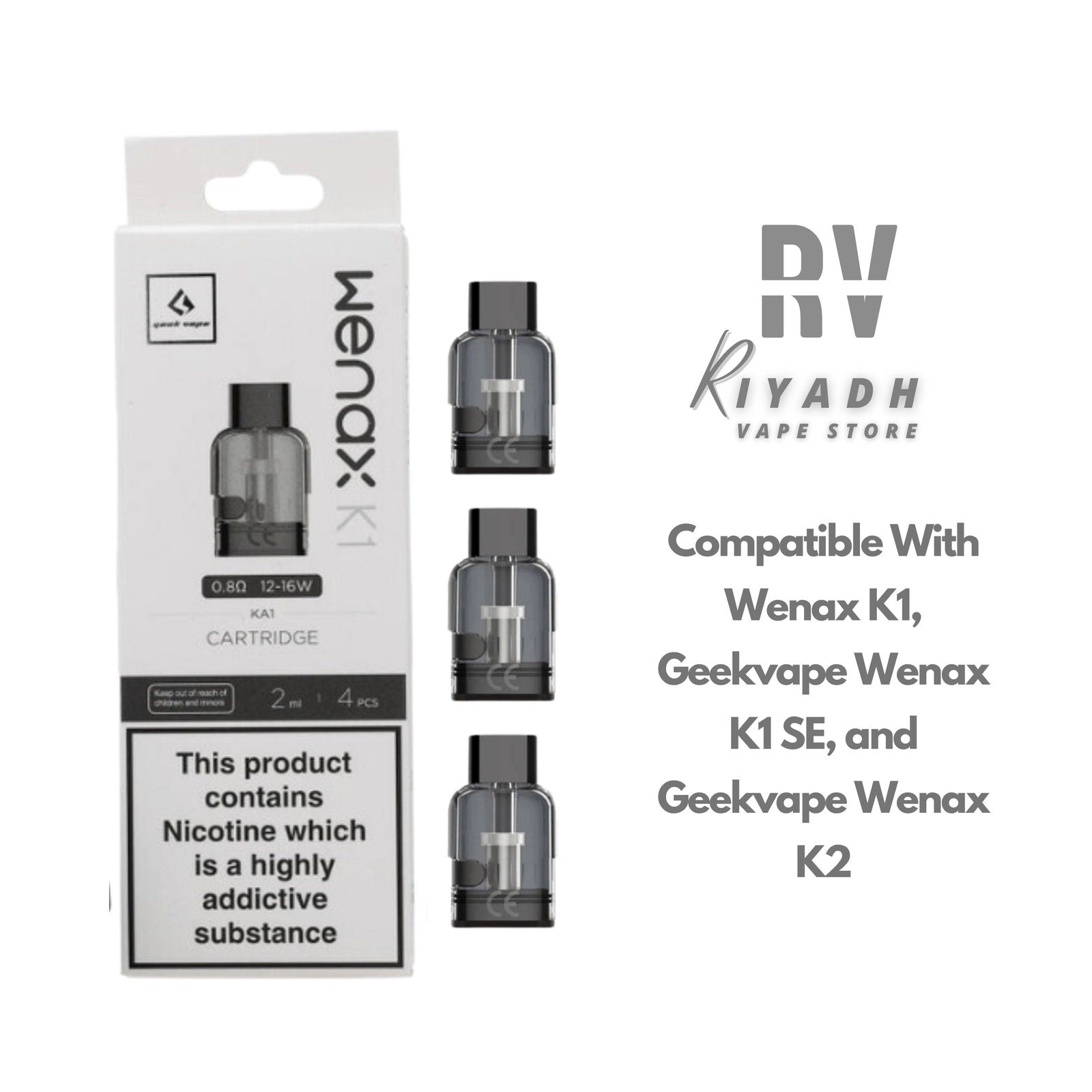 GheekVape Wenax K1 & K2 0.8Ω - 1.2Ω Replacement Pods Coil - Vape Riyadh - Riyadh Vape Shop 