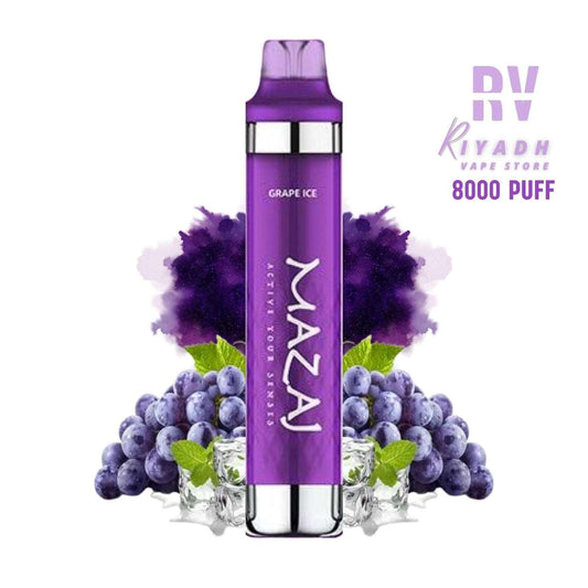 MAZAJ 8000 Puff Disposable Vape – Grape Ice - Vape Riyadh - Riyadh Vape Shop 