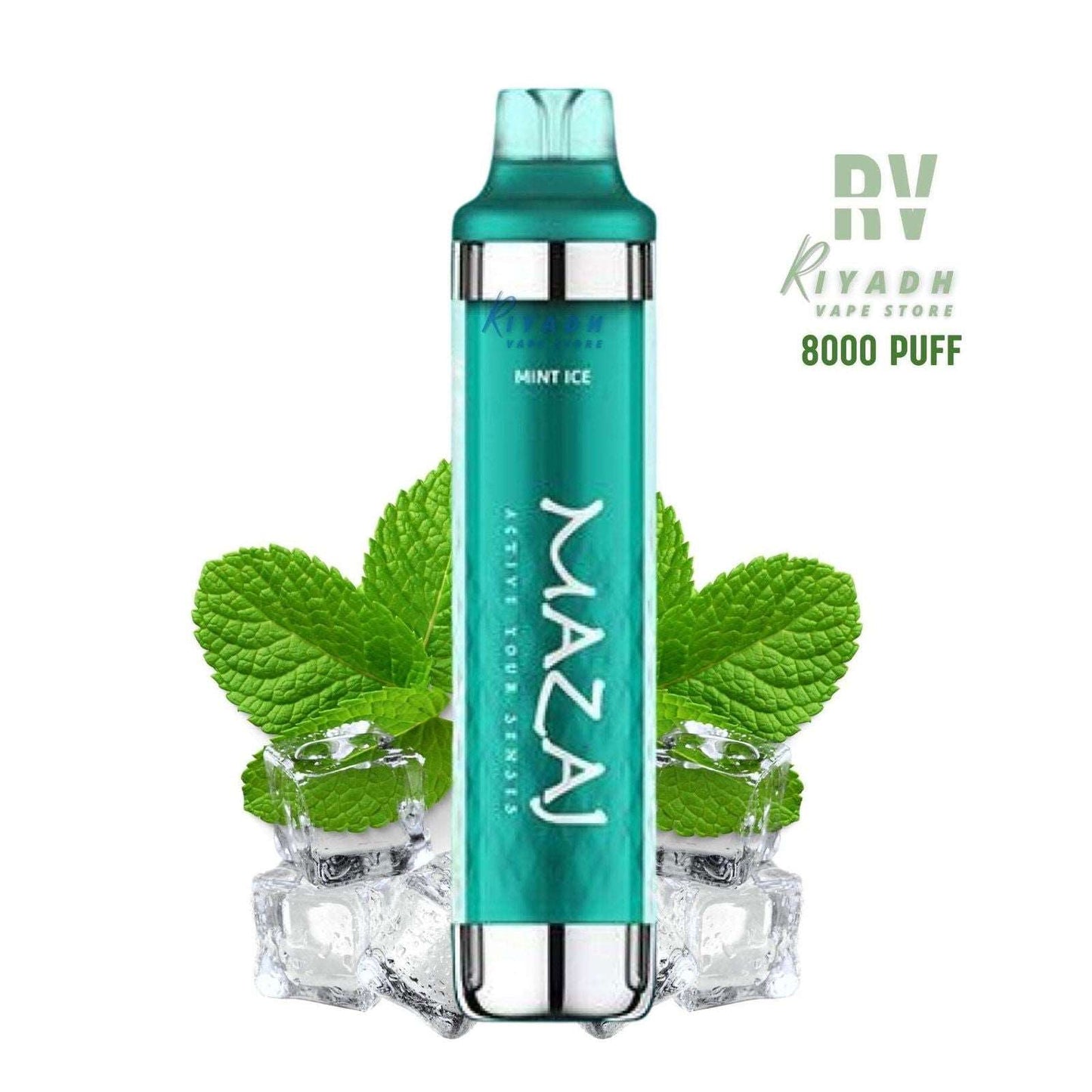 MAZAJ 8000 Puff Disposable Vape – Mint Ice - Vape Riyadh - Riyadh Vape Shop 