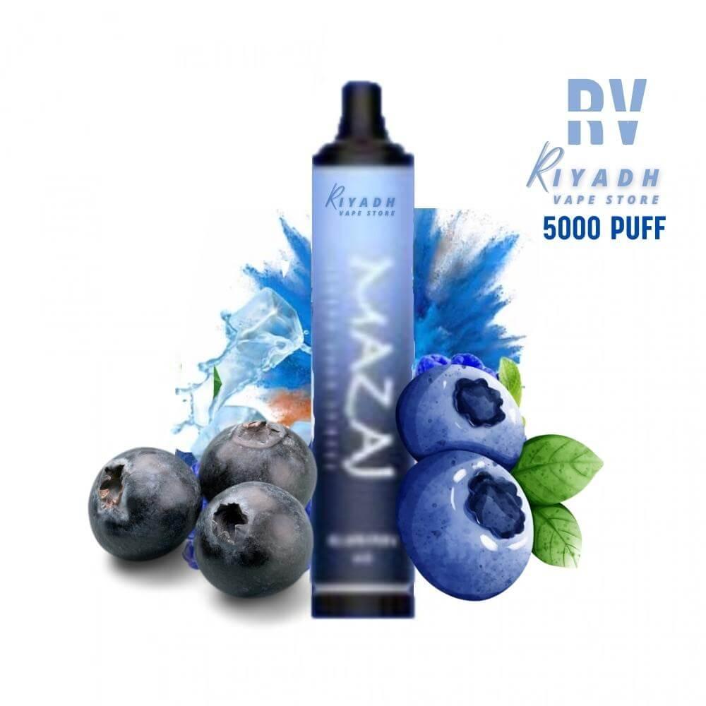 MAZAJ Demon 5000 Puff – Blueberry Ice Disposable Vape - E Cigarette - Riyadh Vape Shop 