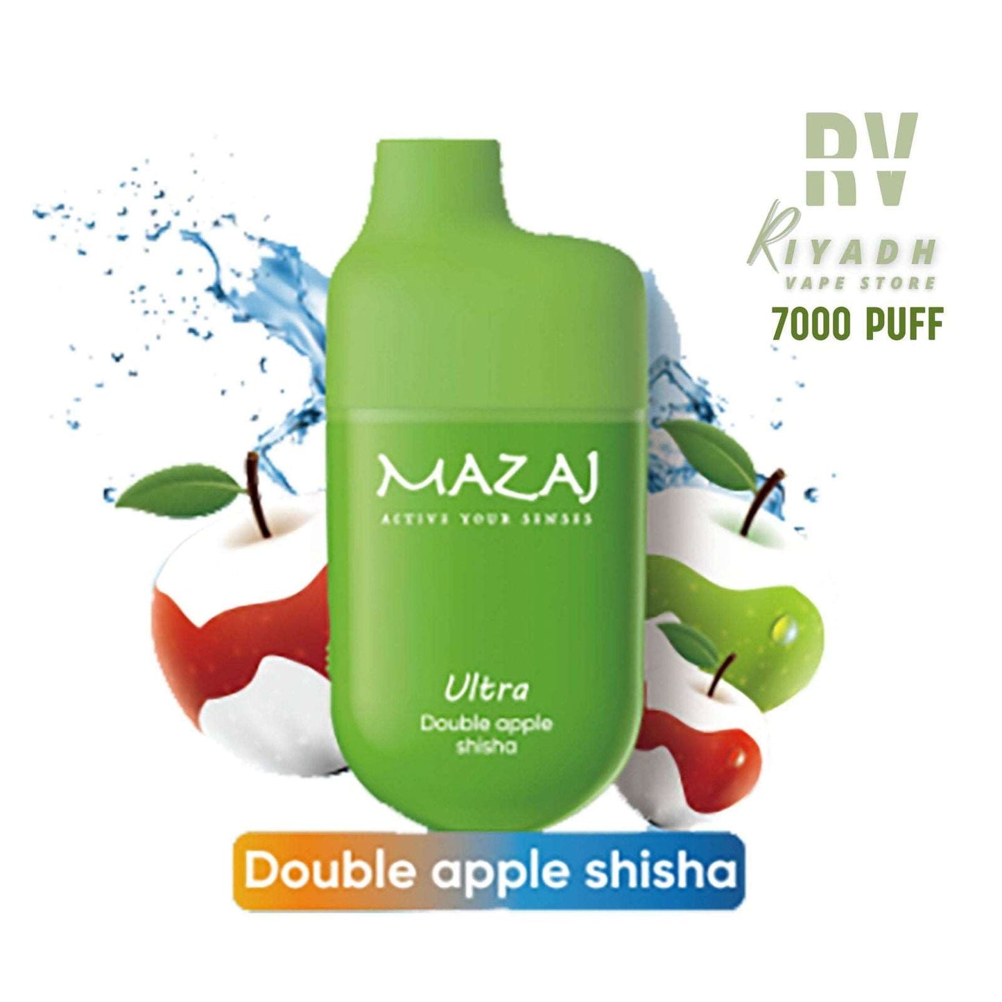 MAZAJ Ultra 7000 Puff Disposable Vape – Double Apple - Vape Riyadh - Riyadh Vape Shop 