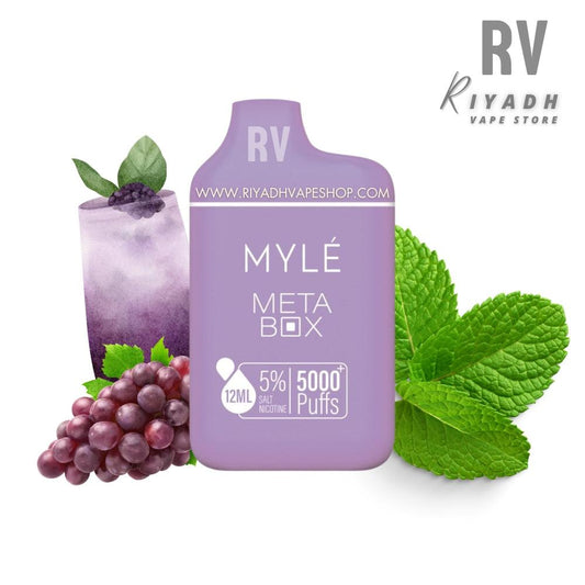 Myle Meta Box Grape Mint 5000 Puff Disposable Vape in Riyadh - Vape Riyadh - Riyadh Vape Shop 