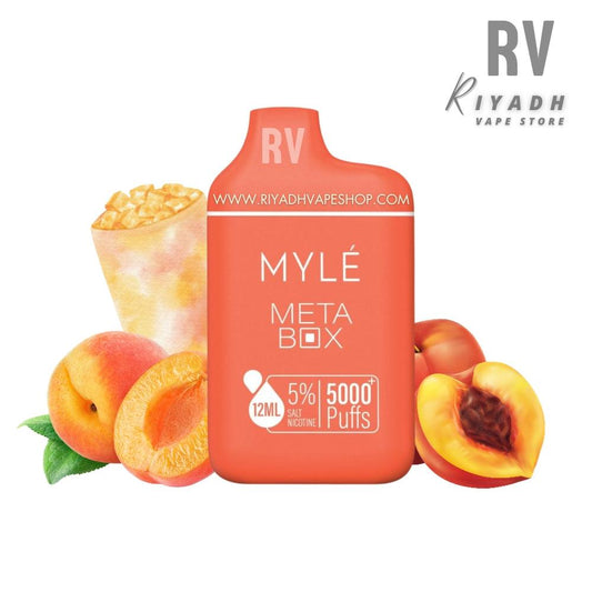 Myle Meta Box Peach Ice 5000 Puff Disposable Vape in Riyadh - Vape Riyadh - Riyadh Vape Shop 