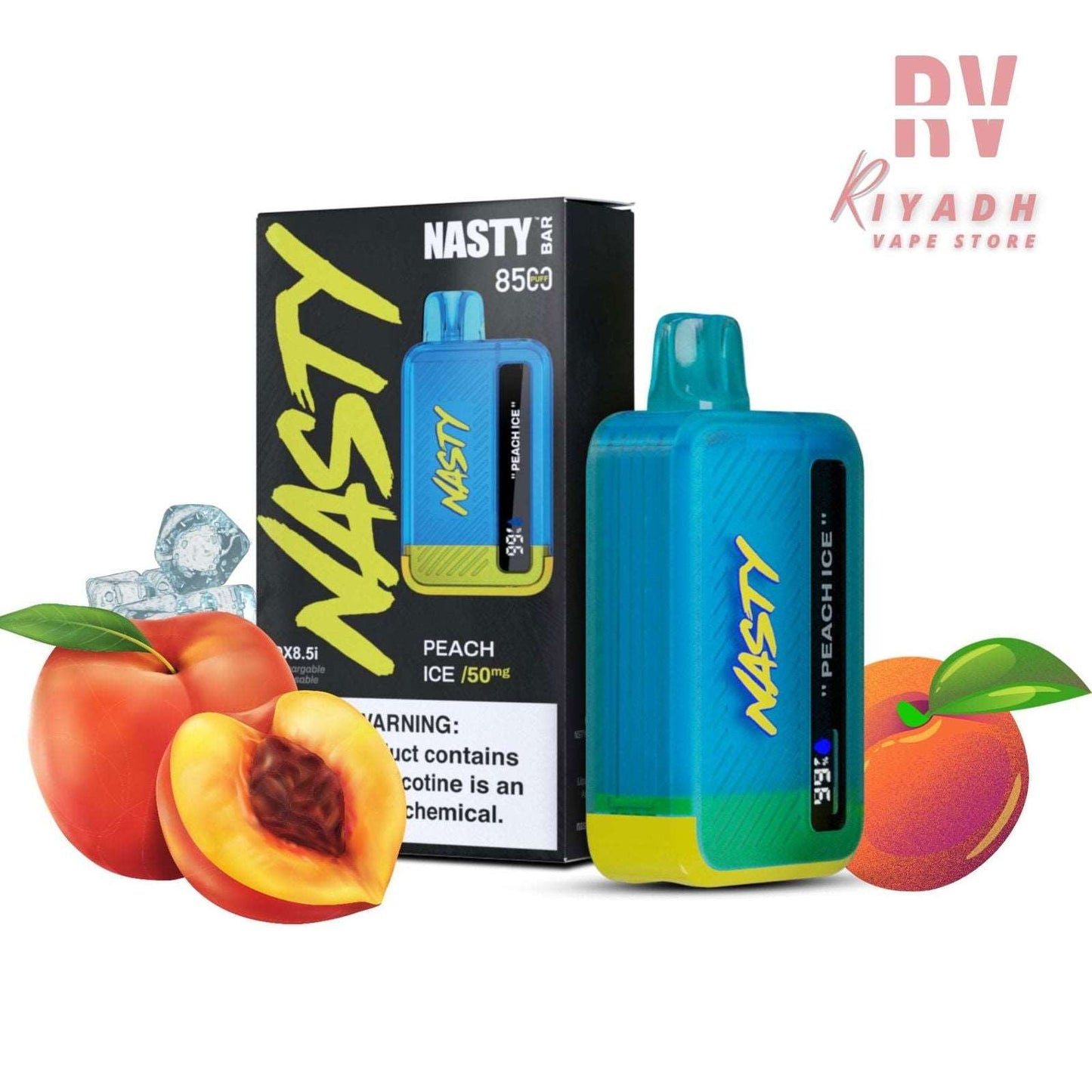 Nasty Bar 8500 Puffs Peach Ice Disposable Vape - Vape Riyadh - Riyadh Vape Shop 