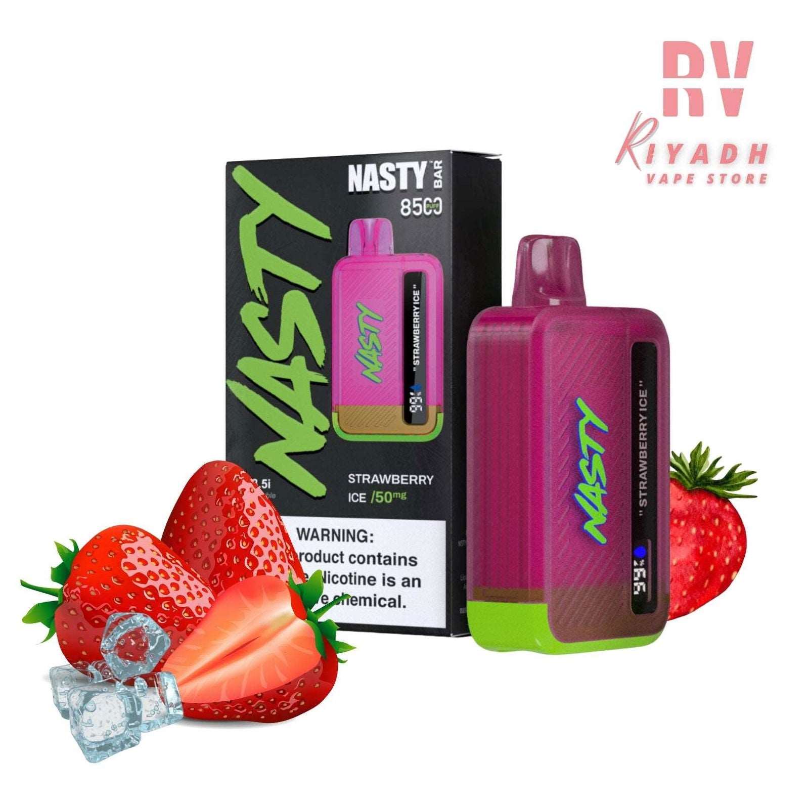 Nasty Bar 8500 Puffs Strawberry Ice Disposable Vape - Vape Riyadh - Riyadh Vape Shop 