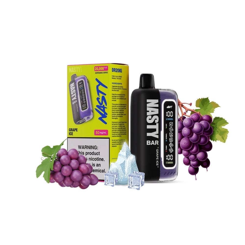 Buy Nasty Bar Disposable Vape 20000 Puffs DR20Ki Grape Ice in Saudi Riyadh from Riyadh Vape Shop