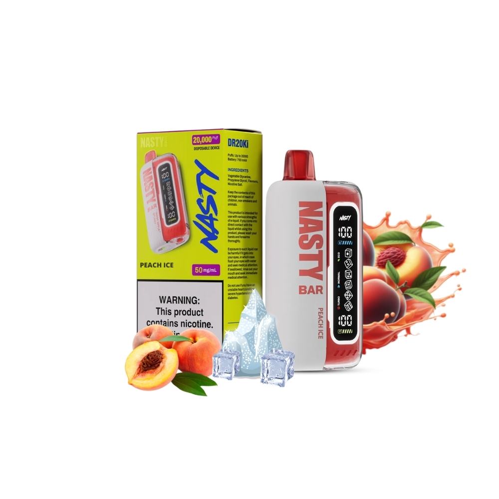 buy Nasty Bar Disposable Vape 20000 Puffs DR20Ki  Peach Ice in saudi riyadh from vape riyadh shop