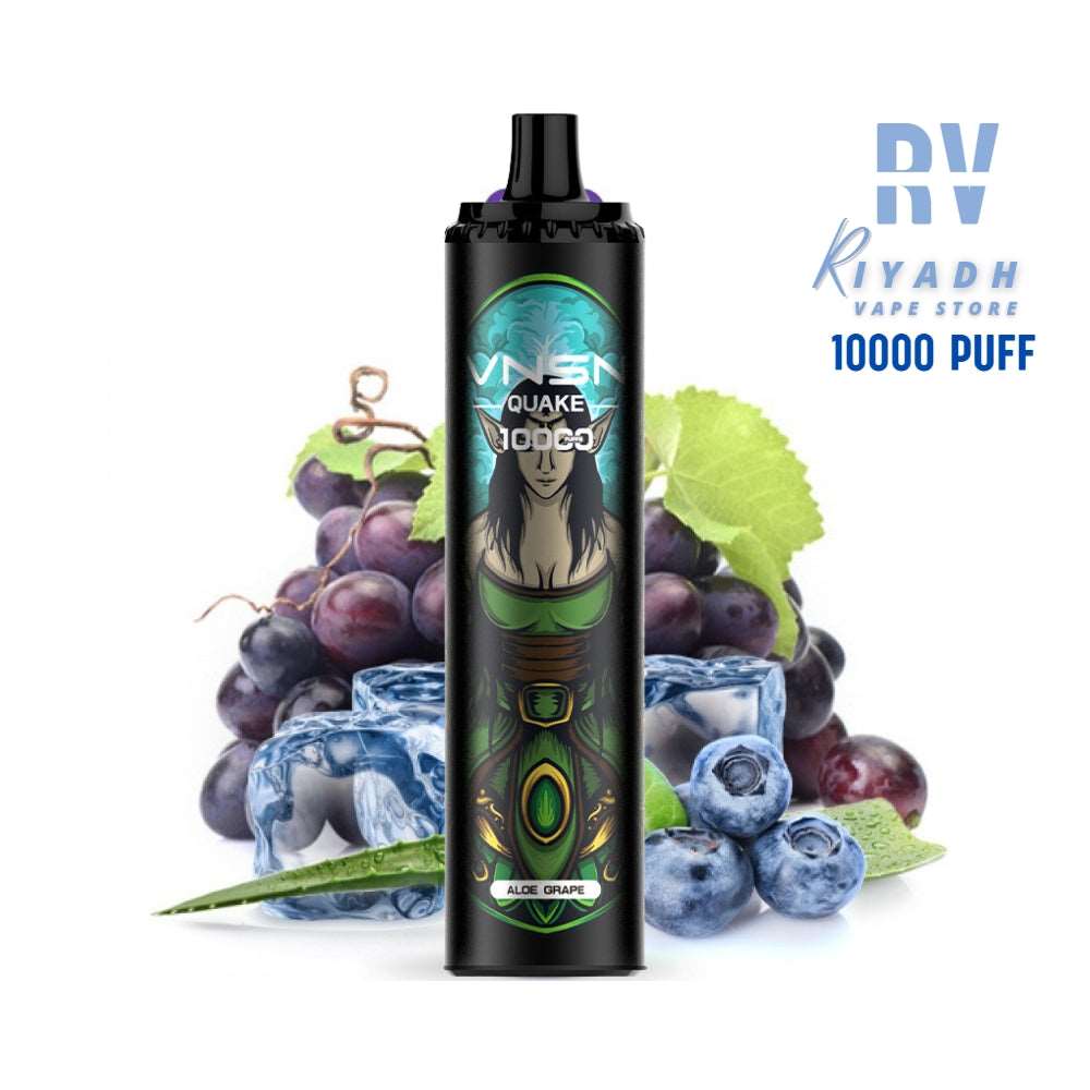 VNSN QUAKE 10000 Puff Aloe Grape Disposable Vape 50mg - مزاج فيب - Riyadh Vape Shop -  - VNSN QUAKE 10000 Puff Aloe Grape Disposable Vape 50mg - مزاج فيب - Riyadh Vape Shop 