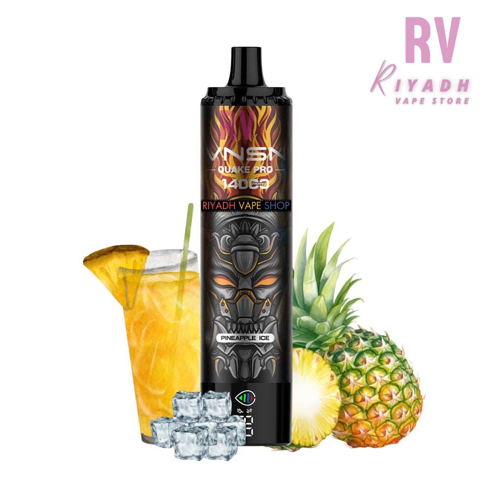 VNSN QUAKE PRO 14000 Puffs - Pineapple Ice Disposable Vape - Riyadh Vape Shop -  - VNSN QUAKE PRO 14000 Puffs - Pineapple Ice Disposable Vape - Riyadh Vape Shop 