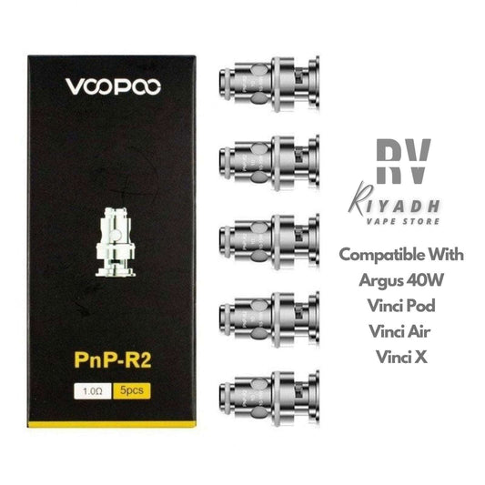 Voopoo PnP-R2 1.0 Ω Replacement Coil For Argus 40 , Vinci ,Vinci X - Vape Riyadh - Riyadh Vape Shop -  - Voopoo PnP-R2 1.0 Ω Replacement Coil For Argus 40 , Vinci ,Vinci X - Vape Riyadh - Riyadh Vape Shop 