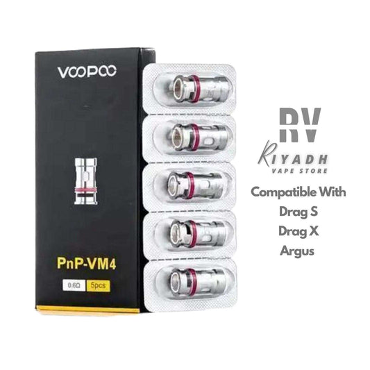 Voopoo PnP-VM4 0.6 Ω Replacement Coil For Drag X , Drag S , Argus - Vape Riyadh - Riyadh Vape Shop -  - Voopoo PnP-VM4 0.6 Ω Replacement Coil For Drag X , Drag S , Argus - Vape Riyadh - Riyadh Vape Shop 