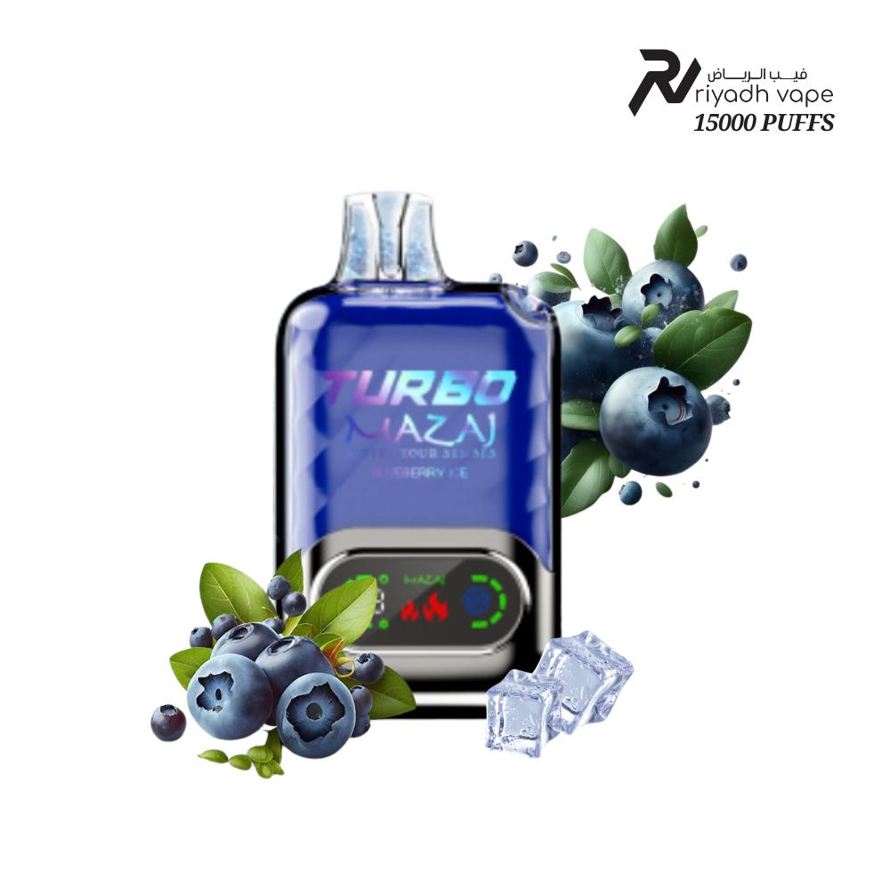 Mazaj Turbo 15000 Puff Blueberry Ice Disposable Vape - Riyadh Vape Shop