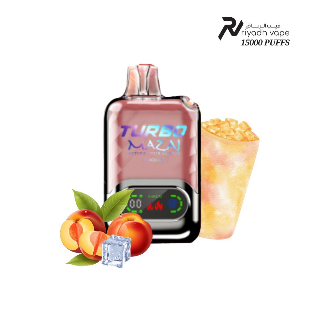 Mazaj Turbo 15000 Puff Peach Ice Disposable Vape - Riyadh Vape Shop