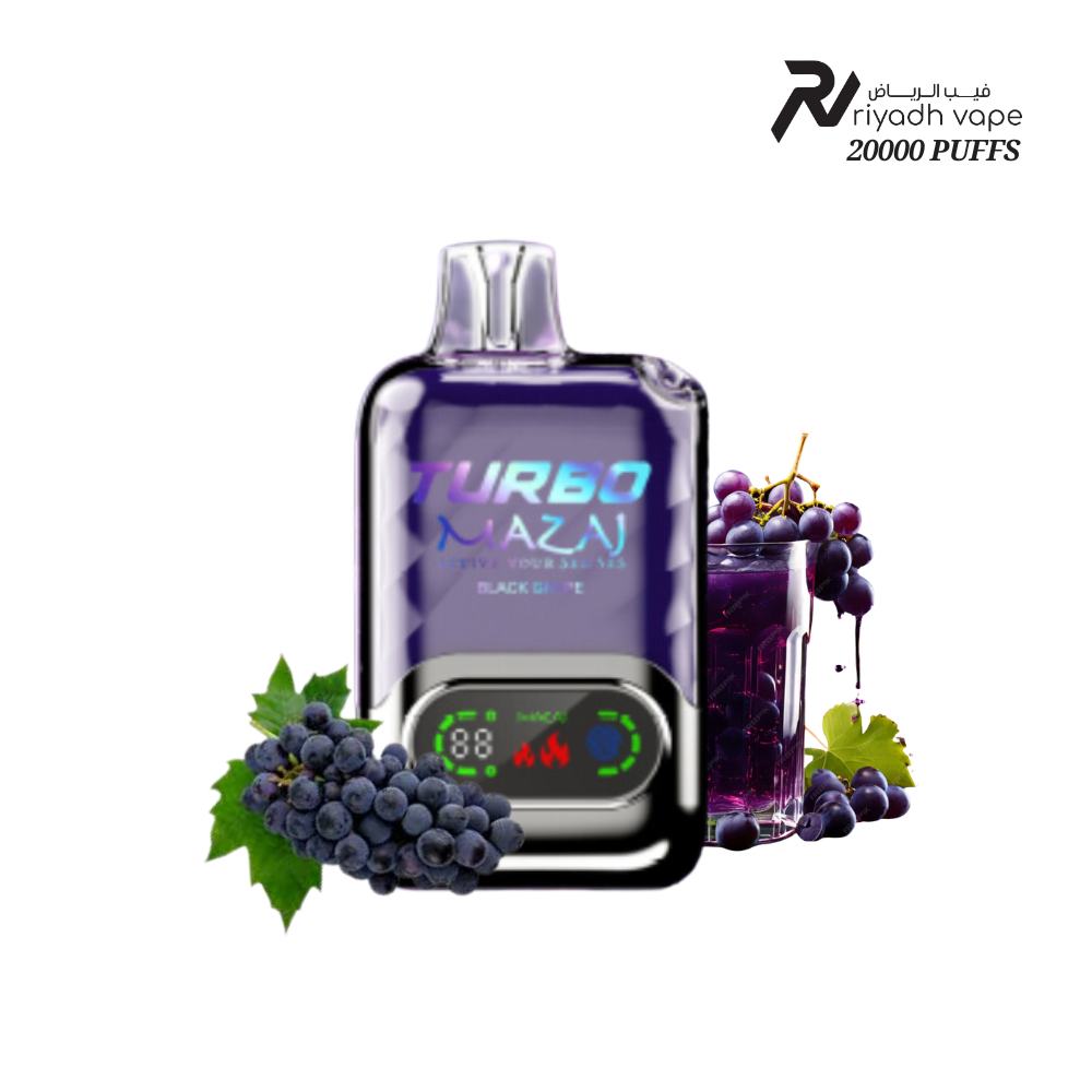 Mazaj Turbo 15000 Puffs Black Grape Disposable Vape - Riyadh Vape Shop