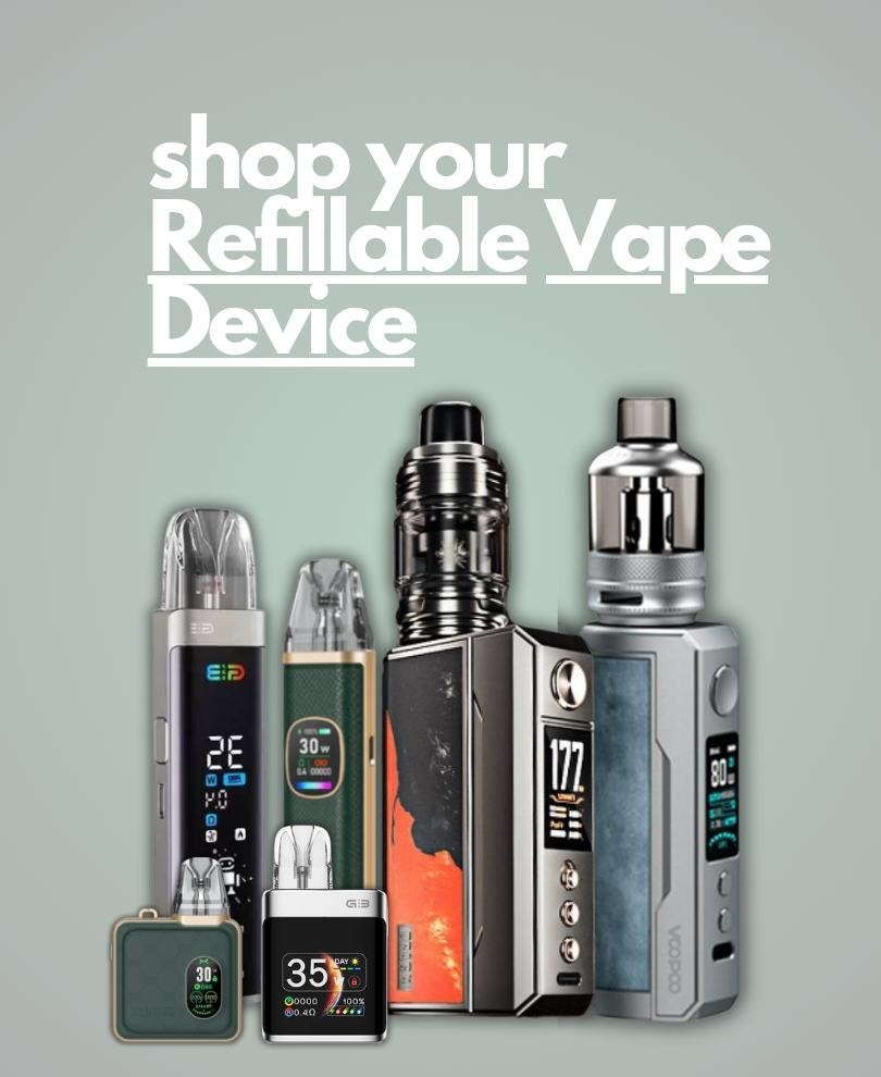 vape device, vape kits, refillable vape device